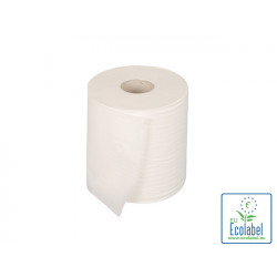 Bobine Midi à dévidage central 2 plis blanche 100% cellulose par 6 rouleaux